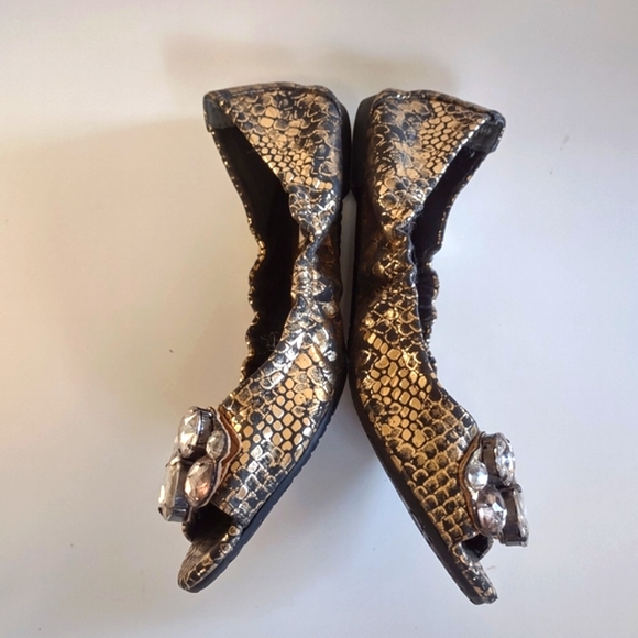 Simple Vera Vera Wang Snake Print Open Front Women's Ballerine. 8.5M - Picture 8 of 14